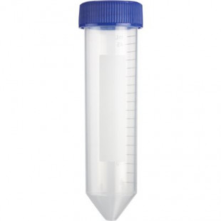 Centrifuge Tube, 50 mL, Conical Bottom, Blue Screw Cap, 30 x 115 mm, Sterile, Polypropylene (50pcs/pack)