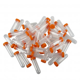 Centrifuge Tube, 50 mL, Round Bottom, Orange Screw Cap, 30 x 115 mm, Non-Sterile, Polypropylene (25pcs/pack)