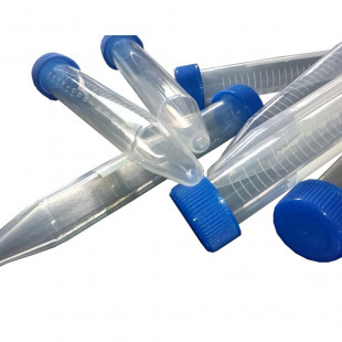 Centrifuge Tube, 15 mL, Conical Bottom, Blue Screw Cap, with Card Rack, 17 x 120 mm, Gamma Sterile, Polypropylene, 846 (25pcs/pack)