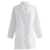 Lab Coat, White Cotton, Size M, Long Sleeves, C45" x S17.5" x L38"