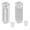 Quartz Cuvette 1.5 mL, 12 x 12 x 45 mm with Teflon Cap, 2 Sides Clear Quartz Square (1pair)