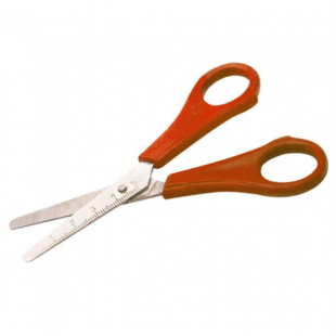 Scissors, Overall Length: 130 mm, Blunt with Plastic Handle