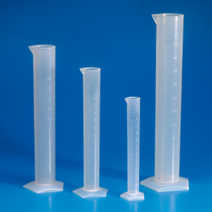 Plastic Measuring Cylinder, 10 mL, Hexagonal Base, Polypropylene (MOQ 10pcs/pack)