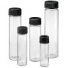 Specimen Vial 20 mL, OD-27.5 x H-55 x Neck ID-17.4 mm, Black Phenolic Screw Cap, Japan (50pcs/pack)