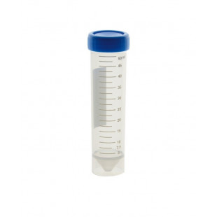 Centrifuge Tube, 50 mL, Conical Bottom / Self-Standing, Blue Screw Cap, 30 x 115 mm, Non-Sterile, Polypropylene (50pcs/pack)