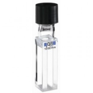 Sealable Semi-Micro Quartz Fluorescence Cuvette(spiral cap fluorescent sample cell) , (1400ul)